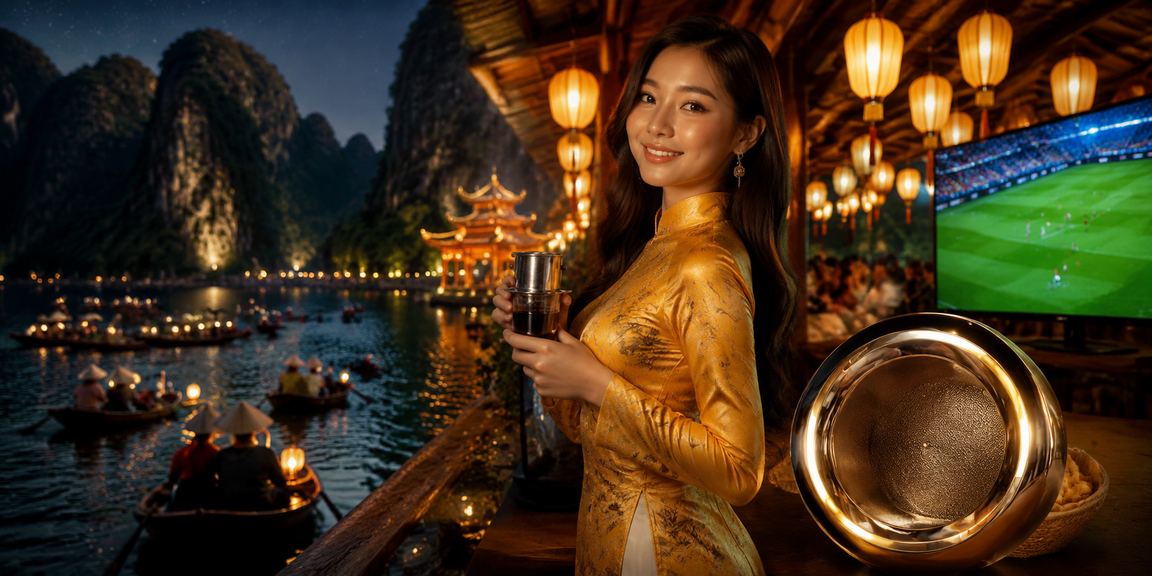 Người dùng tại Ninh Bình tạo tài khoản cá cược bóng đá trong trang phục áo dài truyền thống
